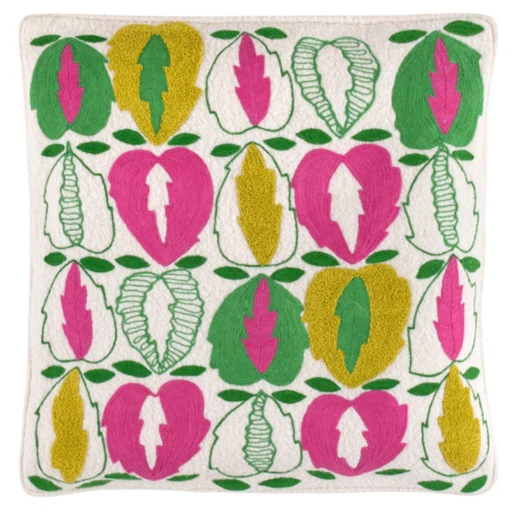 ANNIE SELKE Kit Kemp Oakley embroidered Apple pillow cover 20x20 Pine Cone Hill
